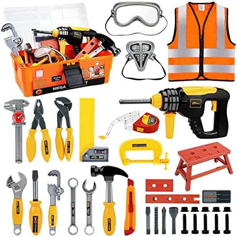 Deejoy Kids Tool Set with Tool Box & Electronic Toy Drill and More
